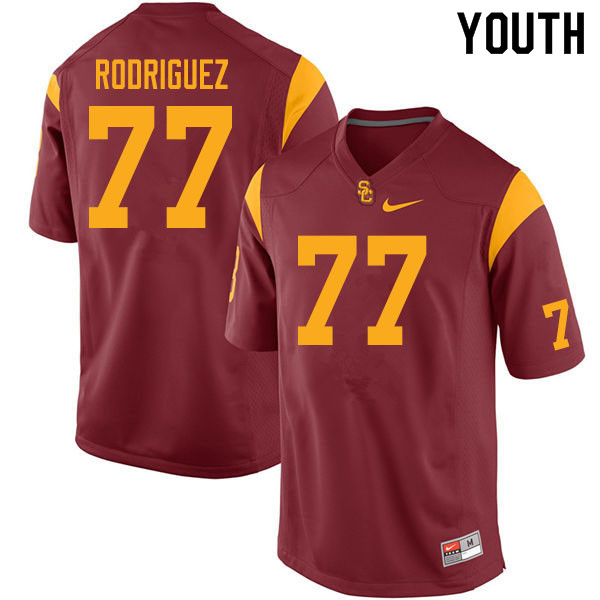 Youth #77 Jason Rodriguez USC Trojans College Football Jerseys Sale-Cardinal